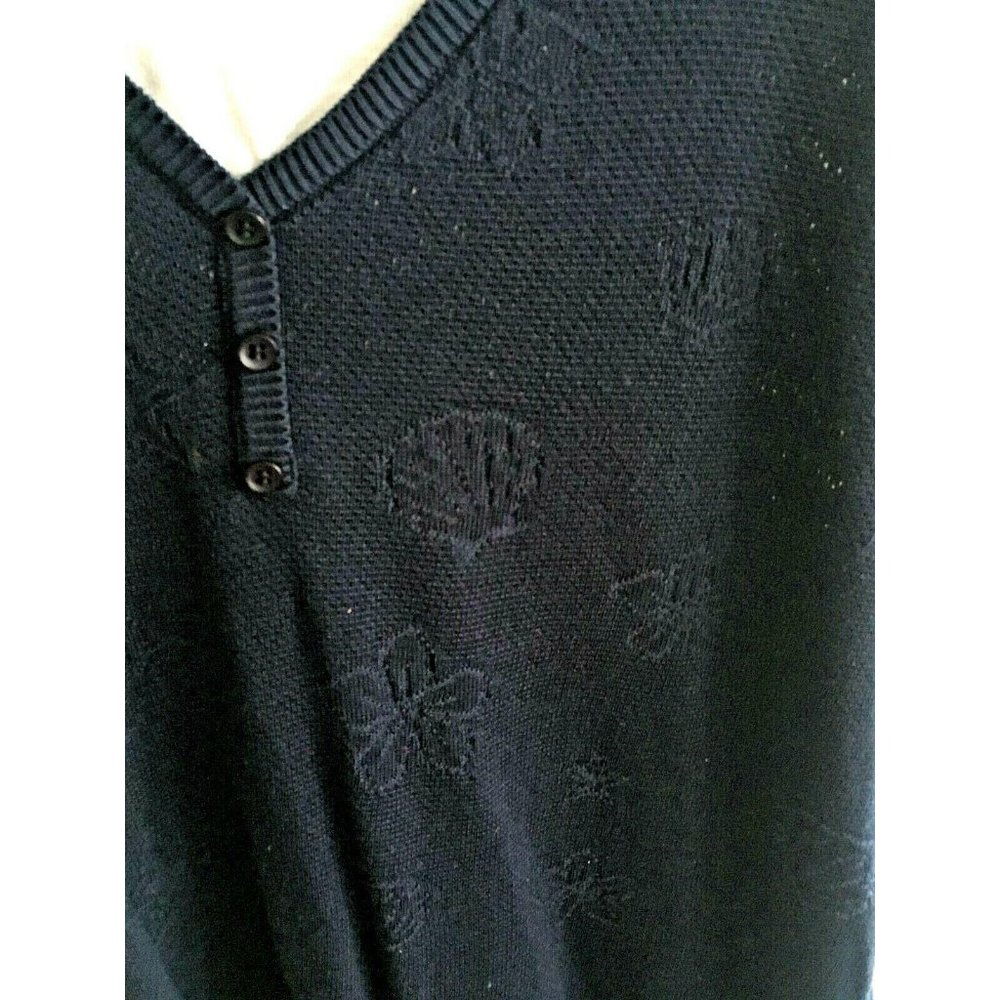 Alfred Dunner Short Sleeved Sweater Navy Blue - Picture 3 of 6